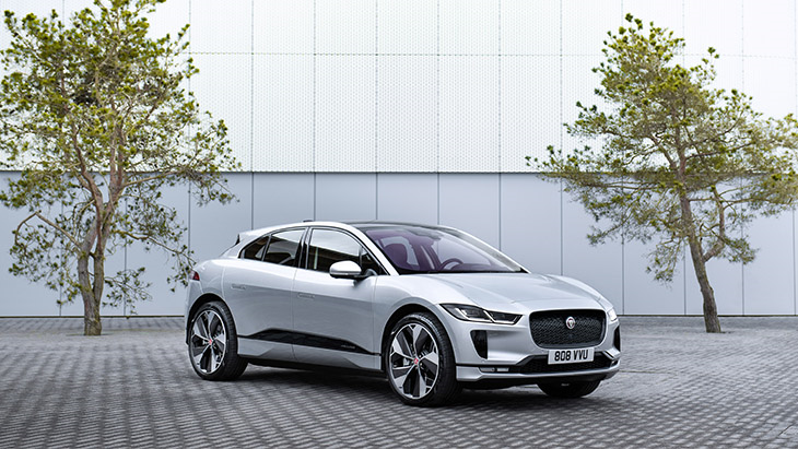 i-Pace electric on high-tech taxi rank