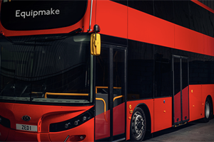 Double decker electric bus with up to 250 miles of zero emission range
