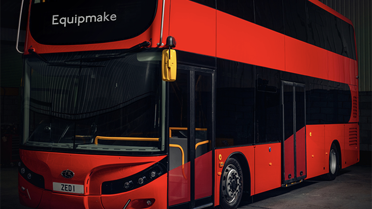 Double decker electric bus with up to 250 miles of zero emission range