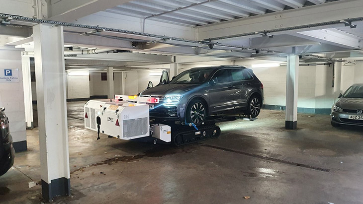 Robot removes illegally parked cars